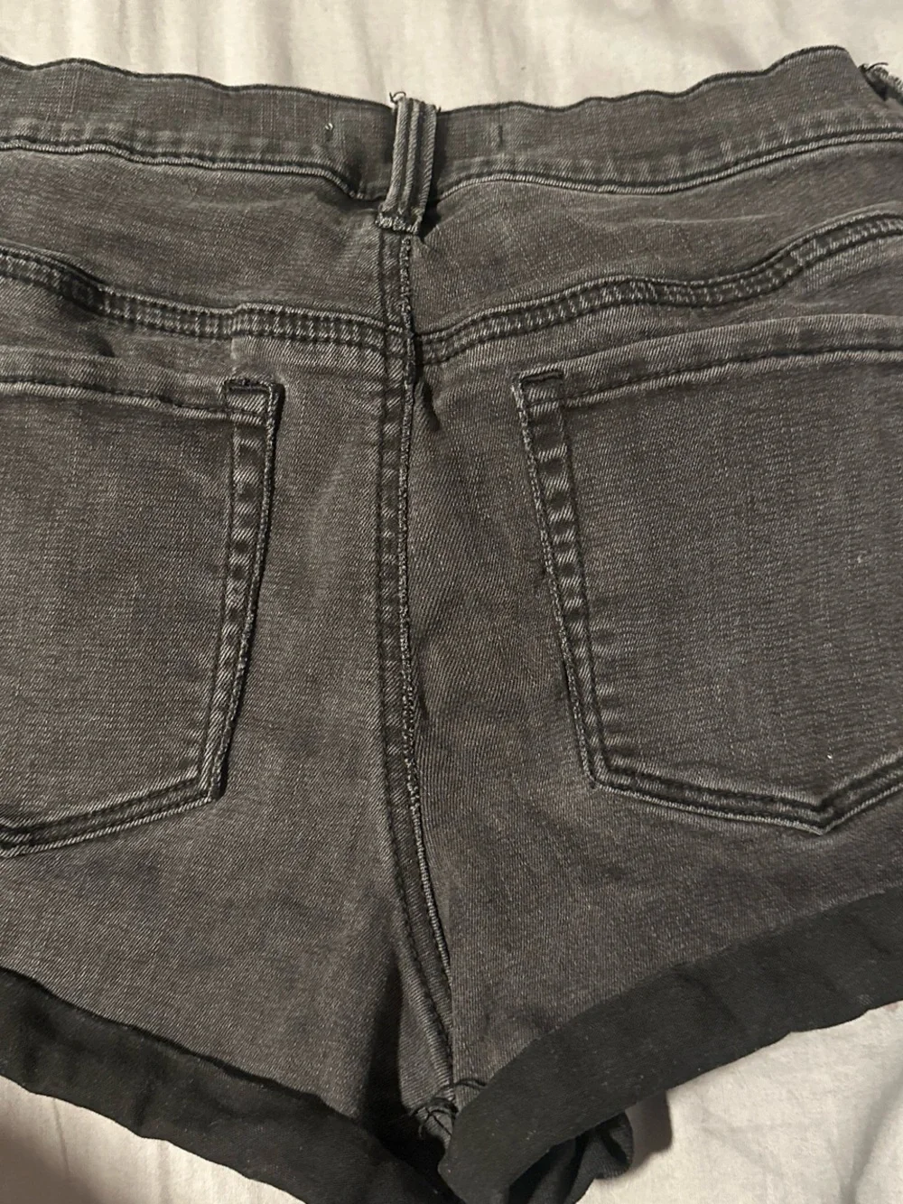 PacSun Black and Dark Gray Denim Shorts